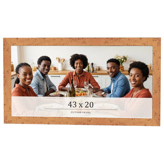 43x20 Frame Beige Real Wood Picture Frame Width 1.25 inches | Interior Frame Depth 0.5 inches |