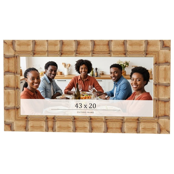 43x20 Frame Beige Real Wood Picture Frame Width 3 inches | Interior Frame Depth 0.5 inches |