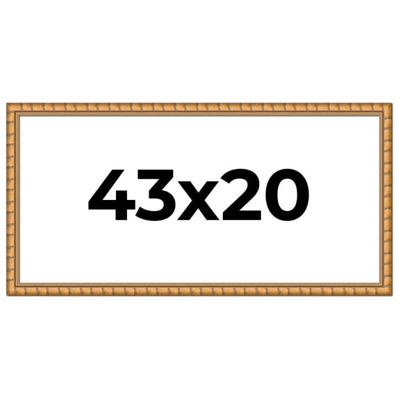 43x20 Frame Gold Real Wood Picture Frame Width 1.5 inches | Interior Frame Depth 0.5 inches |