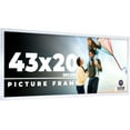 thumbnail image 1 of 43x20 Frame Silver Stainless Steel Solid Wood Picture Frame | 0.75 Inch Moulding Width | Includes, 1 of 8