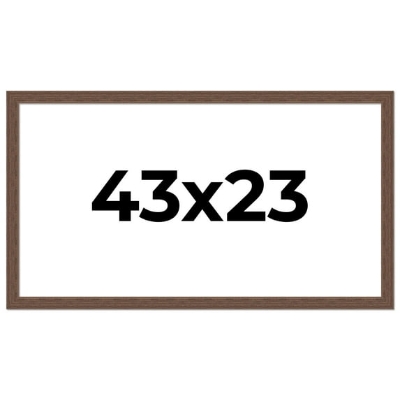 43x23 Frame Brown Farmhouse Solid Wood Picture Frame Width 1.5 Inches | Interior Frame Depth 0.5