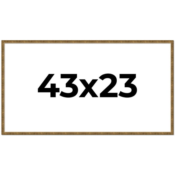 43x23 Frame Gold Kingsley Distressed Solid Wood Picture Frame Width 0.75 Inches | Interior Frame
