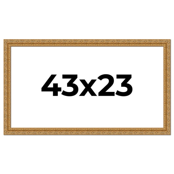 43x23 Frame Gold Ornate Solid Wood Picture Frame | 2 Inch Moulding Width | Firman Traditional Photo