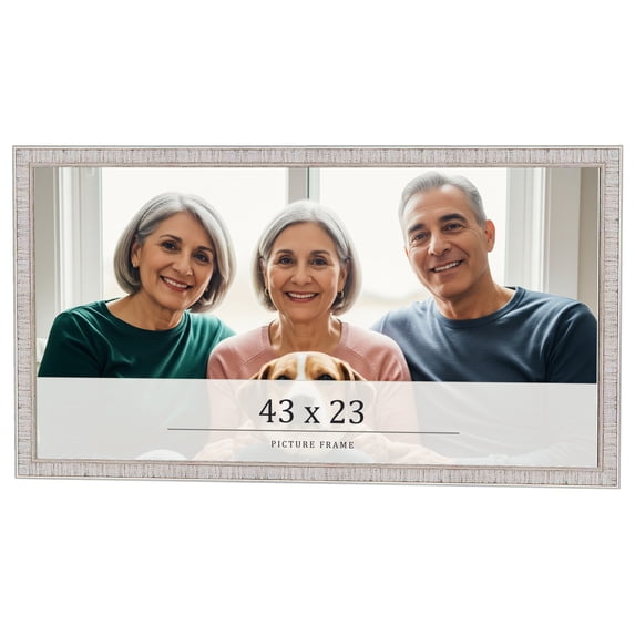 43x23 Frame White Real Wood Picture Frame Width 0.75 inches | Interior Frame Depth 0.5 inches |
