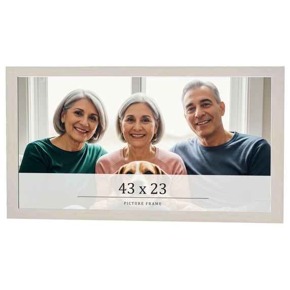 43x23 Frame White Wheat Solid Wood Picture Frame | Moulding Width 0.75 Inches | Interior Depth 0.5
