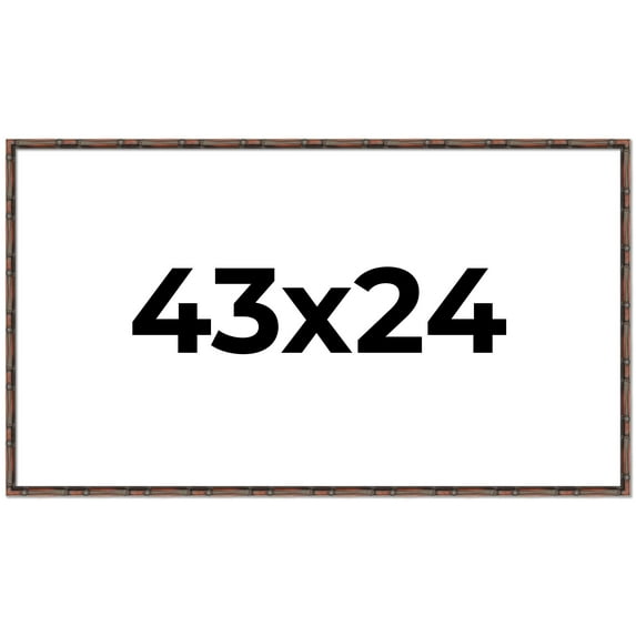 43x24 Frame Brown Bamboo with Dark Coffee/Walnut Finish | Solid Wood Picture Frame Width 0.75