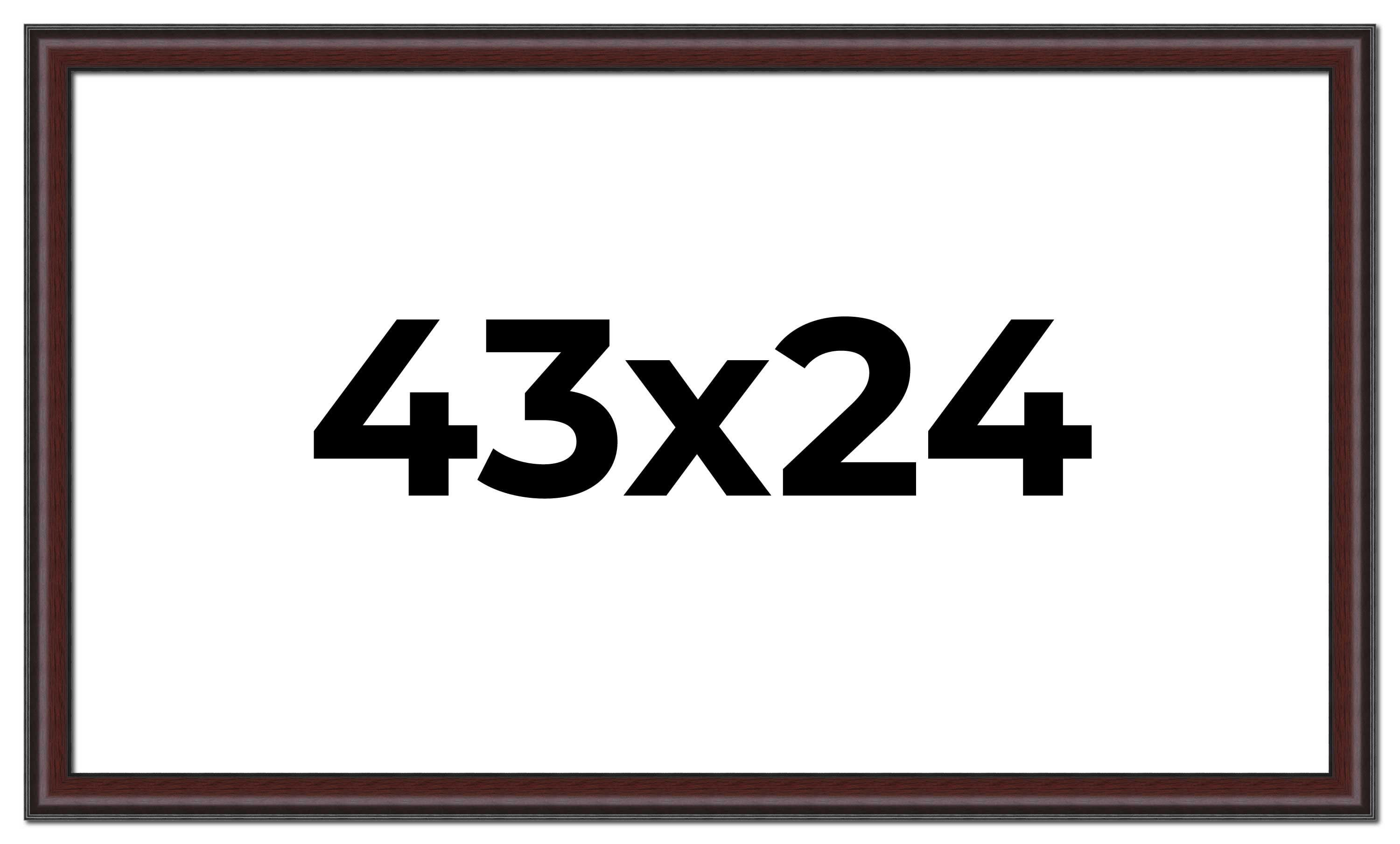 43x24 Frame Brown Round Mahogany Solid Wood Picture Frame | 1.625 Inch ...