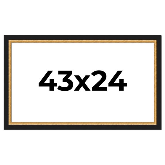 43x24 Frame Gold Real Wood Picture Frame Width 2.25 Inches | Interior Frame Depth 0.5 Inches |
