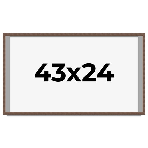43x24 Shadow Box Frame Brown | 1.125 inches Deep Real Wood Rustic Shadowbox Display Frame | UV