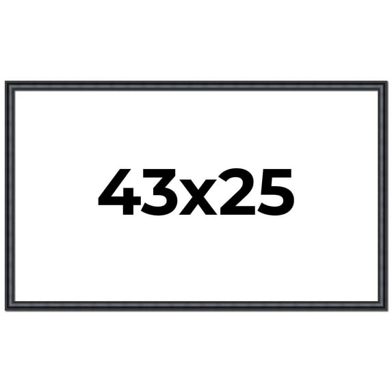 43x25 Frame Black Real Wood Picture Frame Width 1.25 inches | Interior Frame Depth 0.5 inches |
