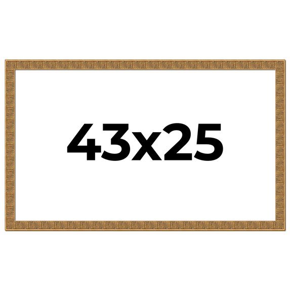 43x25 Frame Black and Gold Distressed Solid Wood Sonoma Picture Frame | 1.625 Inch Moulding Width |