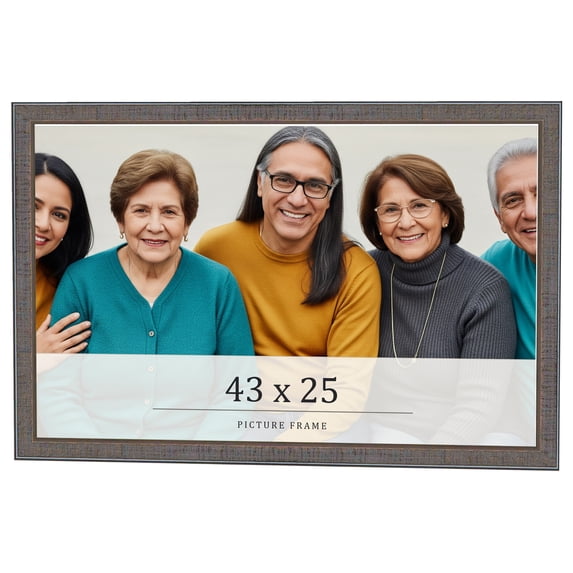 43x25 Frame Blue Kingsley Pewter Solid Wood Picture Frame Width 0.75 Inches |Interior Depth 0.5