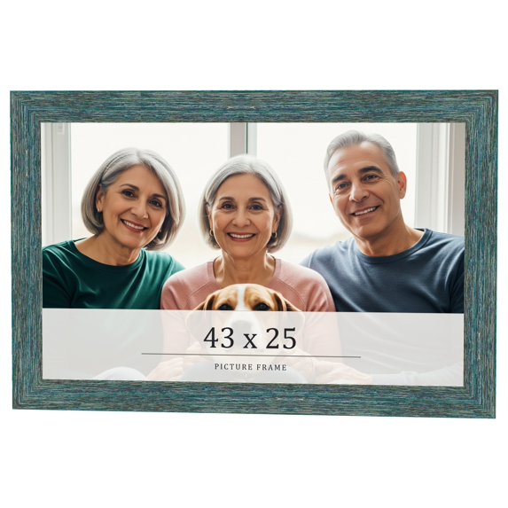43x25 Frame Blue Rustic Barnwood Solid Wood Picture Frame Width 1.25 Inches | Interior Depth 0.5