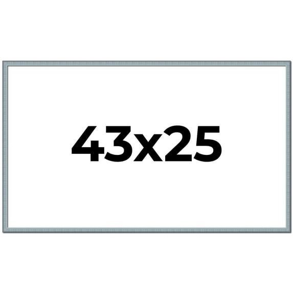 43x25 Frame Blue Scuffed Farm Board Solid Wood Picture Frame Width 0.75 Inches | Interior Depth 0.5