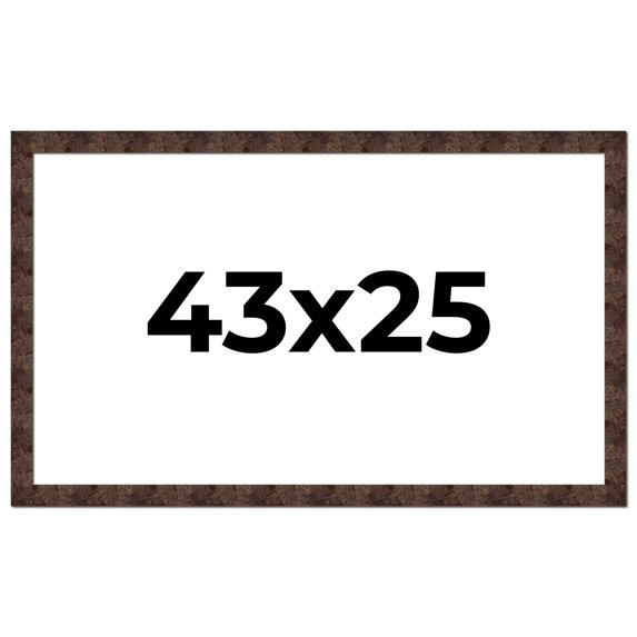 43x25 Frame Brown Burl Real Wood Picture Frame Width 1.625 Inches | Interior Frame Depth 0.5 Inches