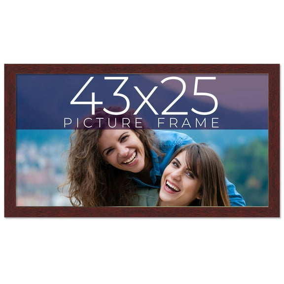 43x25 Frame Brown Solid Wood Picture Frame Width 0.75 Inches | Interior Frame Depth 0.5 Inches |