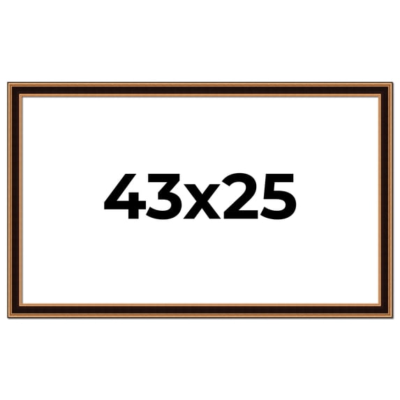 43x25 Frame Gold Brown Plein Air Vintage Solid Wood Picture Frame | 1.75 Inches Moulding Width |