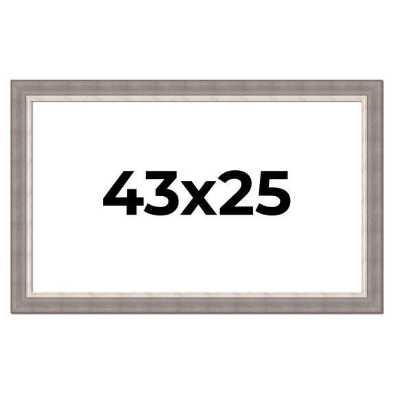 43x25 Frame Grey Real Wood Picture Frame Width 2.75 Inches | Interior Frame Depth 0.5 Inches |