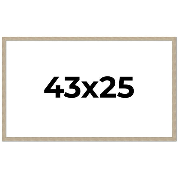 43x25 Frame Grey Solid Wood Picture Frame Width 1 Inches | Interior Frame Depth 0.5 Inches |