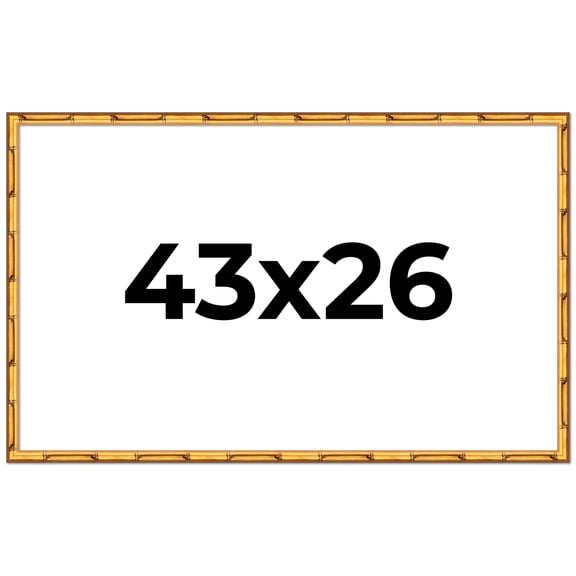43x26 Frame Gold Bamboo Picture Frame - Complete Modern Photo Frame Includes UV Acrylic Shatter