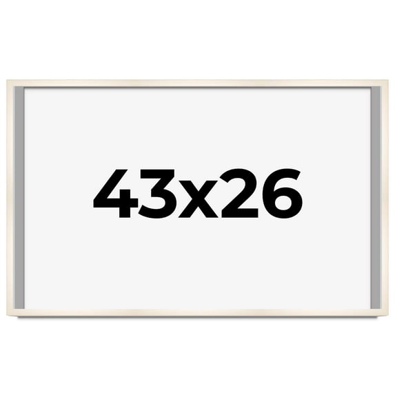 43x26 Frame White Wash Solid Wood Picture Frame | 0.75 Inch Moulding Width | Includes UV Acrylic