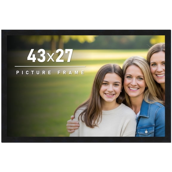 43x27 Frame Black Picture Frame - Complete Modern Photo Frame Includes UV Acrylic Shatter Guard