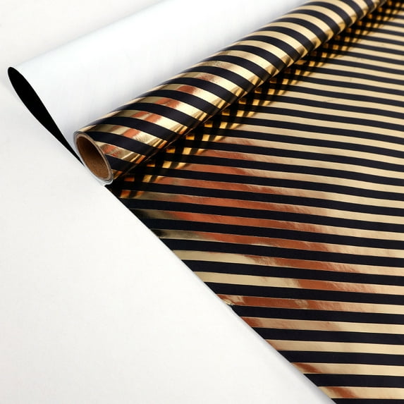 43x300cm Black Gold Gift Wrapping Paper Polka Bouquet Packaging Paper Christmas Valentines Day Birthdays Gifts Decorations Paper