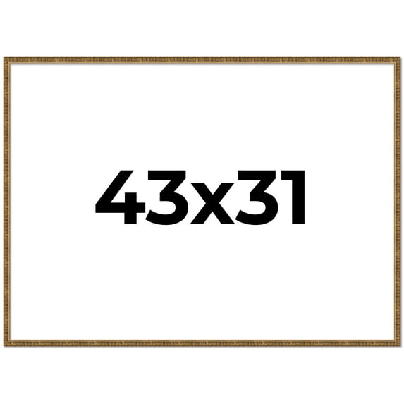 43x31 Frame Gold Solid Wood Picture Frame - Complete Modern Photo Frame Includes UV Acrylic