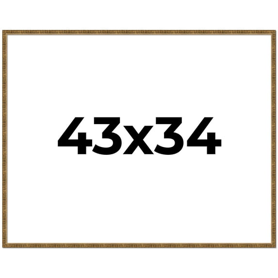 43x34 Frame Gold Solid Wood Picture Frame - Complete Modern Photo Frame Includes UV Acrylic