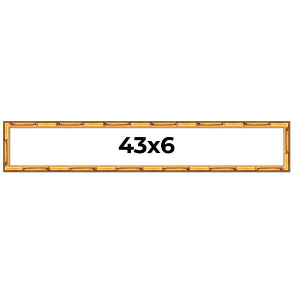 43x6 Frame Gold Bamboo Picture Frame - Complete Modern Photo Frame Includes UV Acrylic Shatter