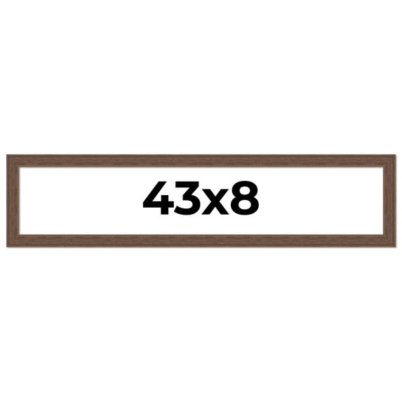 43x8 Frame Brown Farmhouse Solid Wood Picture Frame Width 1.5 Inches | Interior Frame Depth 0.5