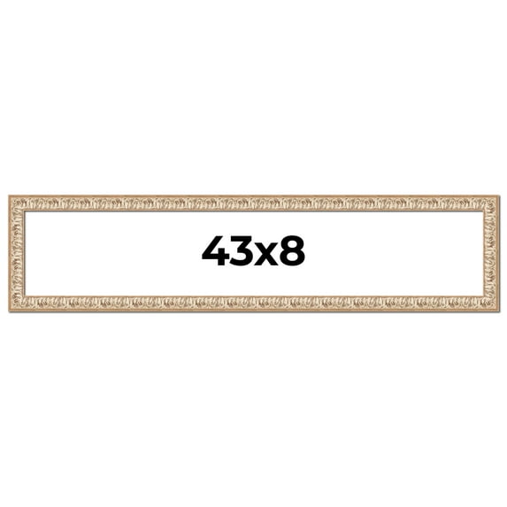 43x8 Frame White Real Wood Picture Frame Width 1.5 inches | Interior Frame Depth 0.5 inches |