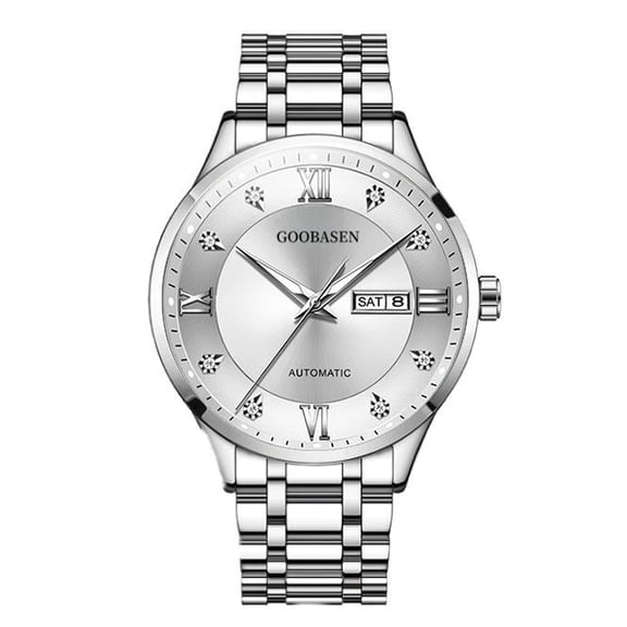 44.0MM 3ATM Waterprof Men's Analog Quartz Watches Stainless Steel Strap Women's Wrist Watches Business Guys Birthday Gifts