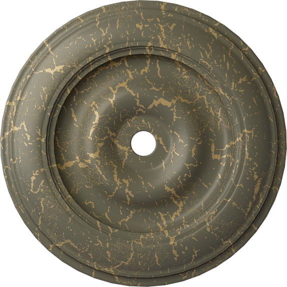 44 1/2"OD x 4"ID x 4 "P Classic Ceiling Medallion (Fits Canopies up to 8 1/4"), Hand-Painted Witch Hazel Crackle