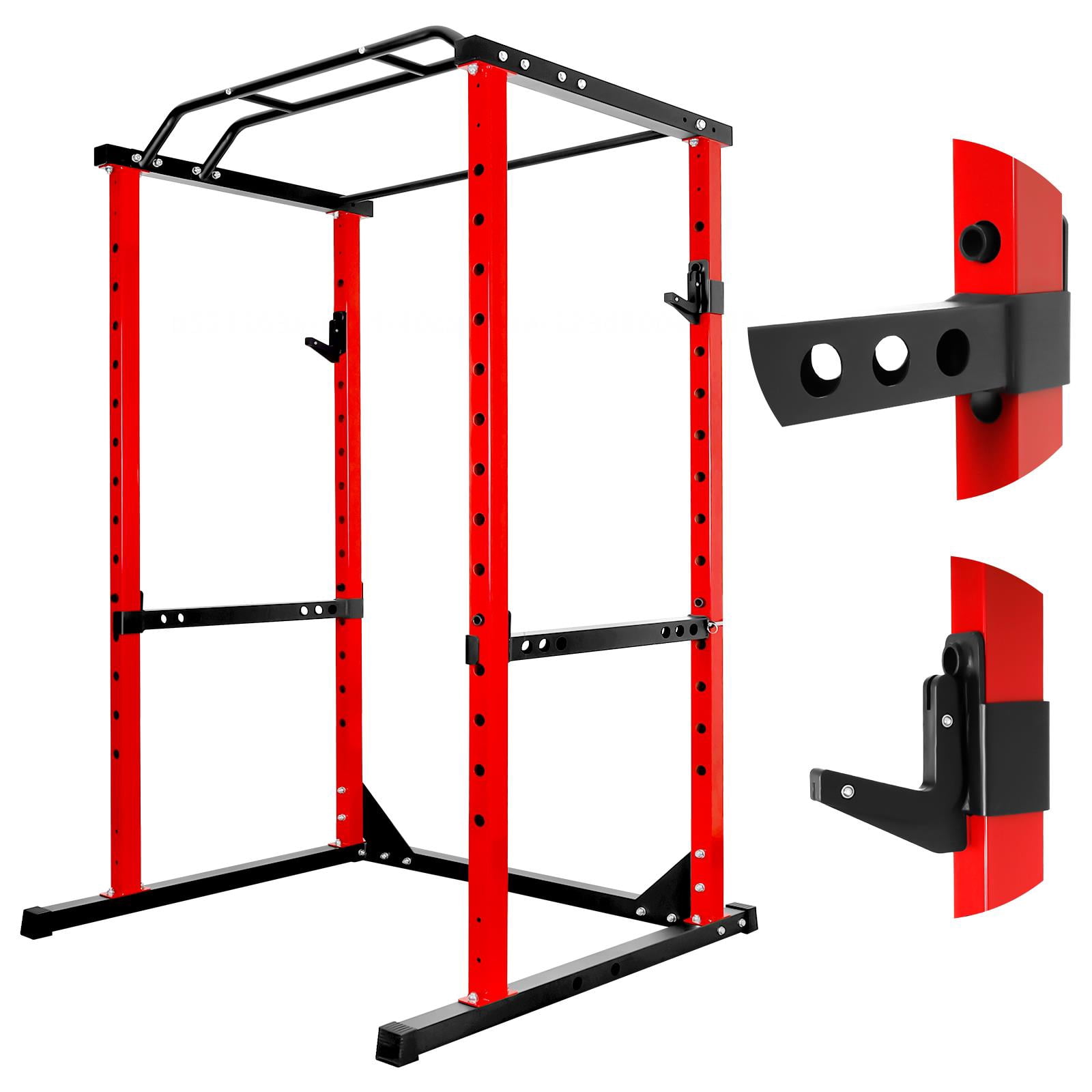 44.1 In L X 45.7 In W X 81.5 In H Gym Power Cage,Red Squat Rack With 661 Lbs Capacity,16 Position Height Adjustment And Protection Frame,Red Power Cage For Weightlifting Or Glute Training,Red