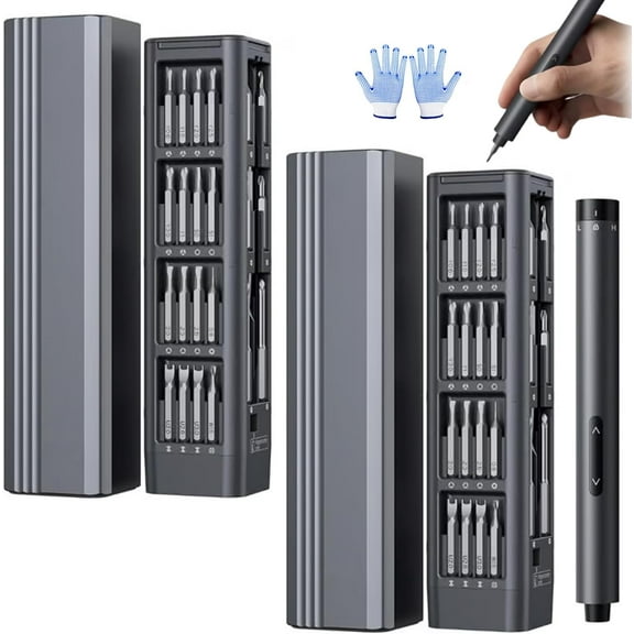 44 in 1 Precision Screwdriver Set with Case, 2026 New Max 3.7v Mini Electric Screwdriver, Magnetic Tips, Insane Torque & Effortless Swaps, For Electronics, Eyeglasses, Laptops & More (2*a-set)