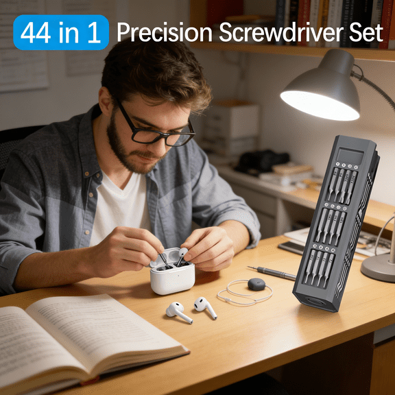 44 in 1 Screwdriver Set, 44-in-1 Precision Screwdriver Set, Repair Tool Kit with Magnetic Chuck & Bits, 44-in-1 Screwdriver Set for Laptop Phone Camera Glasses