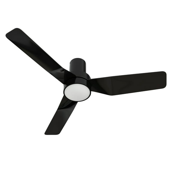 44" 3 Blade Low Profile Smart Ceiling Fan with Remote and Dimmable LED Light for Indoor Home