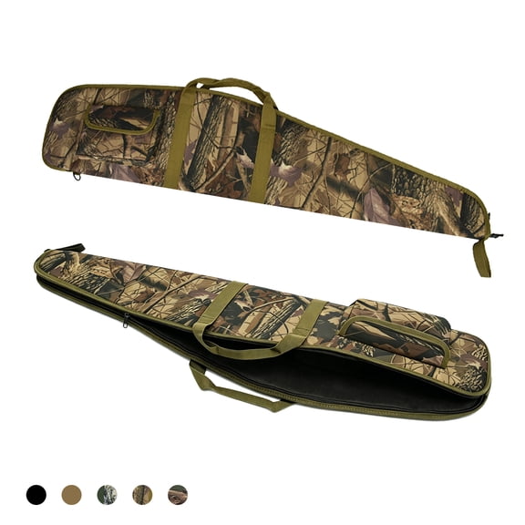 44 48 52 Inch Hunting Equipment Storage Bag, Padded Soft Carry Case for Scoped Hunting Rifles, Camouflage Polyester Gear Bag with Adjustable Shoulder Strap