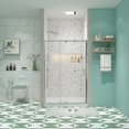 thumbnail image 1 of 44-48"W x 71"H Sliding Shower Door, Piovt Swing Glass Shower Door with 1/4"(6mm) Clear SGCC Tempered Glass, Pivot Frame Sliding Shower Door for Bathroom, Chrome, Reversible Installation, 1 of 7