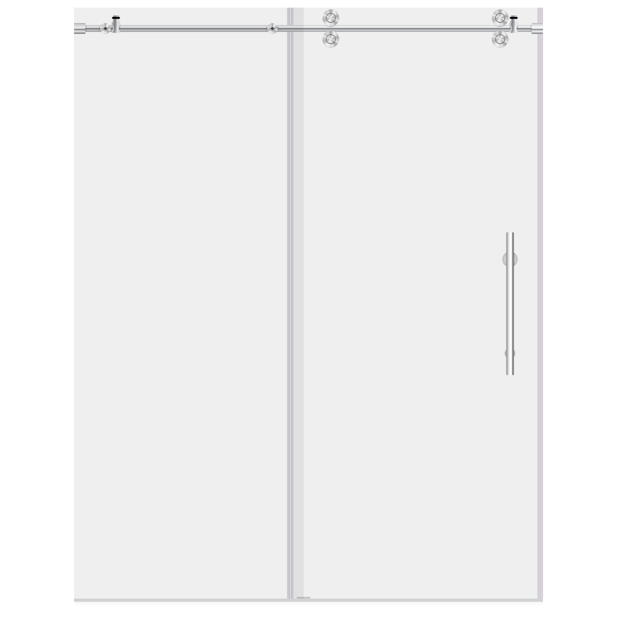 44-48" Wide Frameless Clear Glass Sliding Shower Door with Chrome Hardware
