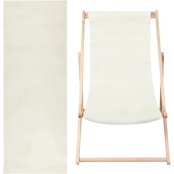 DIY 44.49x17 Beach Sling Chair Replacement Canvas Patio Sling Chairs Outdoor Folding Chair Fabric Folding Sling Lounge Chairs Canvas for Sunbathing Garden Courtyard Beach(Light Yellow) DIY
