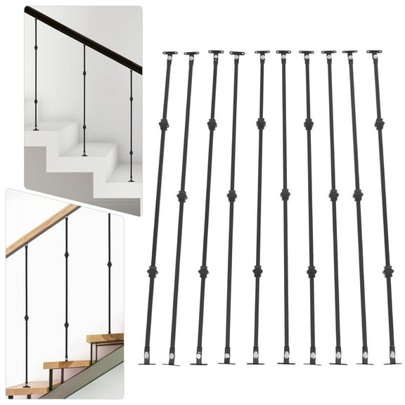 44.4in Single/Double Knuckle Iron Balusters Metal Spindles for Deck,Staircase -10Pack