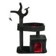 thumbnail image 1 of 44.5" Heavy Duty Gothic Cat Tree Large Cat Tower with Coffin-Shaped Bed Hanging Bat Ball Sisal Scratching Posts Sturdy MDF Velvet for Large Cats Black Red, 1 of 14