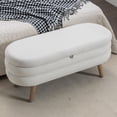 thumbnail image 1 of 44.8" Ottoman Bench End Of Bed Storage Bench With Built-in Storage SpaceWood Leg Velvet Entryway Storage Bench, 1 of 9