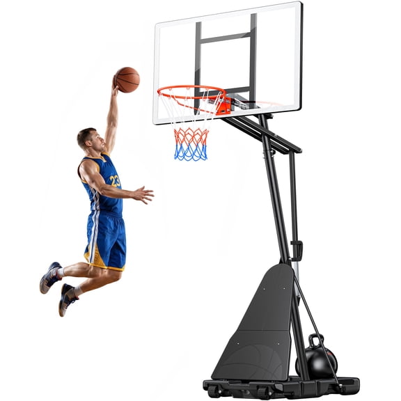 44" Basketball Hoop, Quick-Adjust 5.58–10FT Portable Basketball Goal with Shatterproof PC Backboard, Heavy Duty Base, Outdoor Basketball System for Kids & Adults COFUNOK