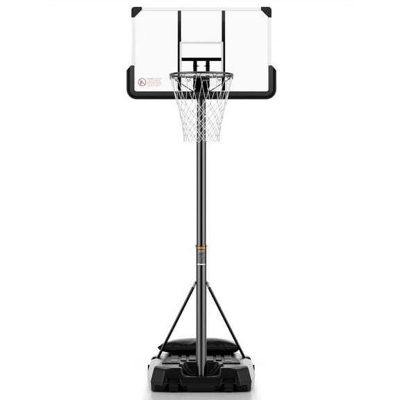 MaxKare 44In Basketball Hoop 7.5 ft to 10 ft Height Upgrade Large Base Portable Basketball Goal System with Quick Adjustment for Full Range of Players Indoor Outdoor Use