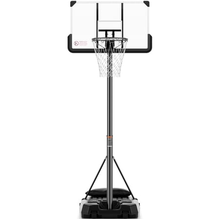 MaxKare 44In Basketball Hoop 7.5 ft to 10 ft Height Upgrade Large Base Portable Basketball Goal System with Quick Adjustment for Full Range of Players Indoor Outdoor Use