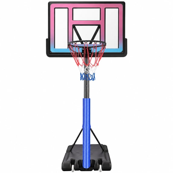 44" Basketball Hoop Outdoor, SEGMART 4.9 ft-10 ft Adjustable Basketball Goal, Portable Basketball Hoop With Shatterproof Backboard, Kids Basketball Hoop With Wheels, Stable Base