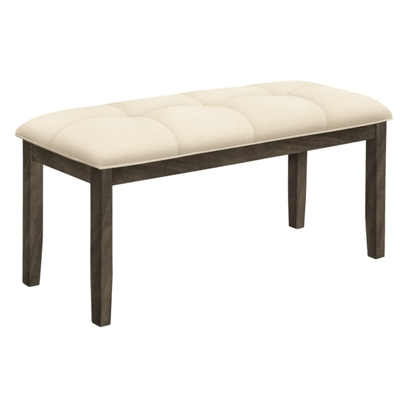 44" Bench For Any Room In Cream - Grey Solid Wood Construction, Quick To Assemble 44.5 In. Long Upholstery Wood, For Different Uses